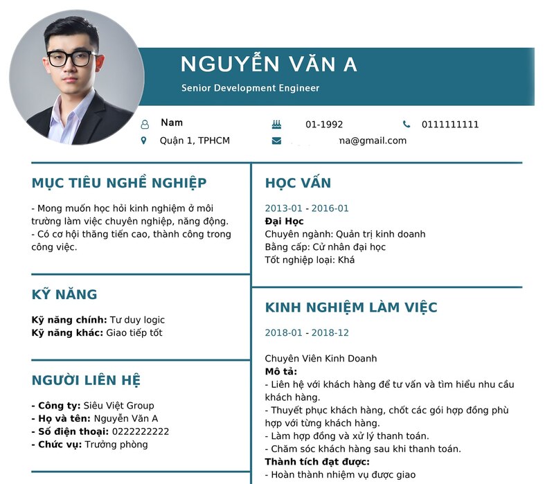 Nhân tướng học trong quản lý nhân sự - Xem ảnh CV